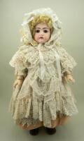 J.D Kestner bisque head doll, German circa 1910,