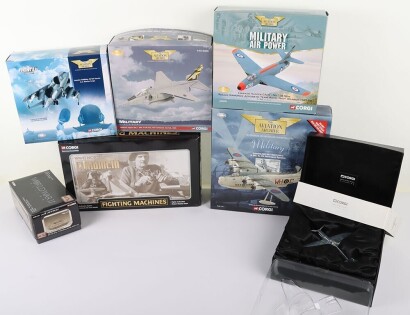 Seven Corgi Aviation and Military Models,