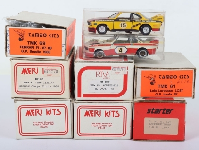 Eight 1:43 scale Model kits