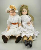 Large composition shoulder head doll, German, circa 1880,