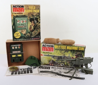 Boxed Vintage Palitoy Action Man Belt Feed Machine Gun