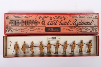 Britains set 16 The Buffs 3rd Foot East Kent Regiment in khaki Boer War service uniform, second version 1895,