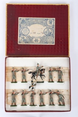 Heyde boxed set of lead painted Prussian Infantry,