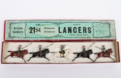 Britains boxed set 94, 21st Lancers in steel helmets, 1930s,
