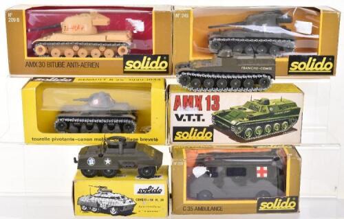 Six Solido Boxed Military Vehicles