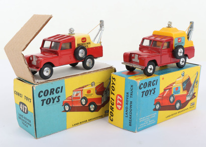 Two Vintage Corgi Toys Land-Rover Breakdown Trucks