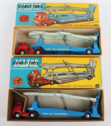 Two Corgi Major Toys Commercial Bedford Carrimore Car Transporters