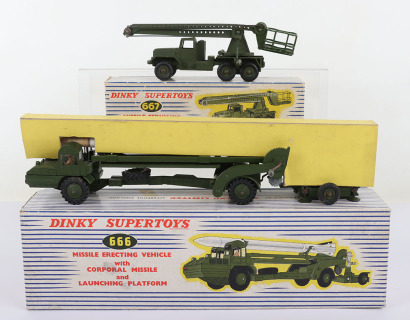 Dinky Toys 666 Missile Erector vehicle with corporal missile and launching platform