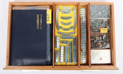 Meccano No.10 outfit in four drawer wooden cabinet, 1970s - 5