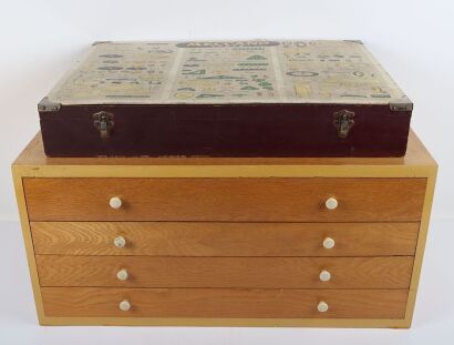 Meccano empty outfit No.10 wooden cabinet and another