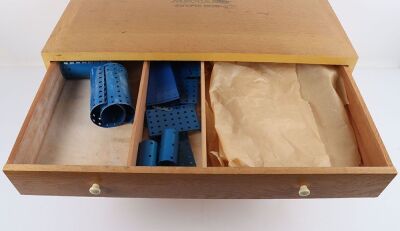 Meccano empty outfit No.10 wooden cabinet and another - 4