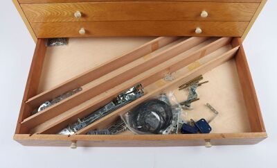 Meccano empty outfit No.10 wooden cabinet and another - 7