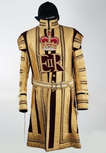 Household Cavalry State Coat, Belt & Jockey Cap.