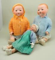 Three Armand Marseille mould 351 Dream Babies, 1920s,