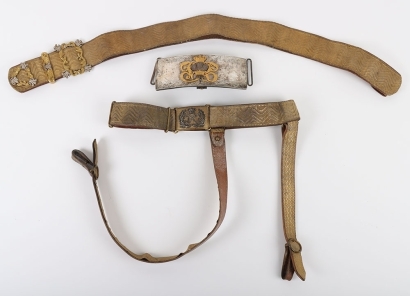 3rd (Prince of Wales Own) Dragoon Guards Officers Full Dress Pouch & Waist Belts.