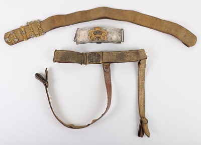 3rd (Prince of Wales Own) Dragoon Guards Officers Full Dress Pouch & Waist Belts.