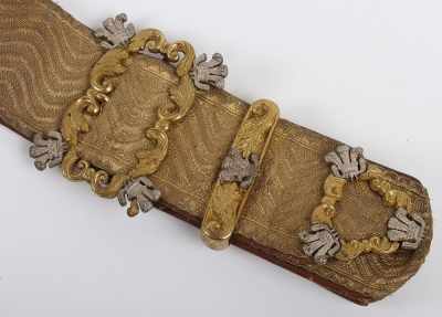 3rd (Prince of Wales Own) Dragoon Guards Officers Full Dress Pouch & Waist Belts. - 10