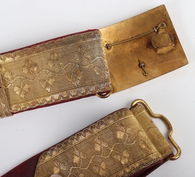 4th Royal Irish Dragoon Guards Officers Full Dress Pouch Belt, Pouch and Waist Belt - 4