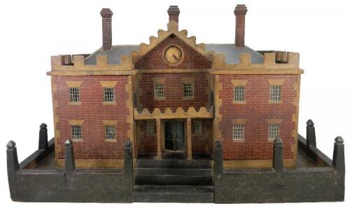 Rare painted Queen Anne style wooden country Manor dolls house and contents, English 1770-1790,