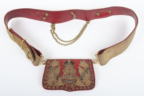 18th Hussars Officers Full Dress Pouch Belt & Pouch