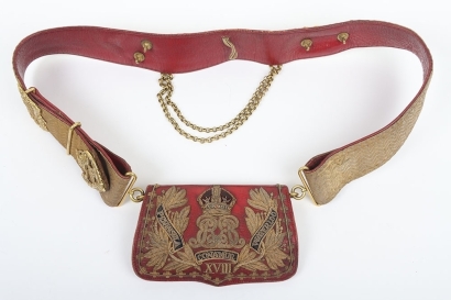 18th Hussars Officers Full Dress Pouch Belt & Pouch
