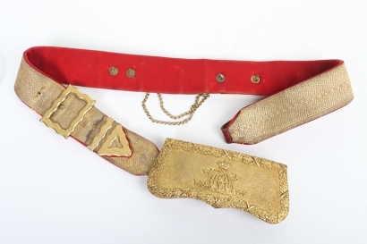 9th Queens Royal Lancers Officers Full Dress Pouch Belt