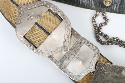 16th The Queens Lancers Officers Full Dress Pouch Belt - 4