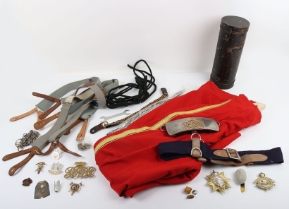 Assorted Cavalry Badges and Helmet Parts