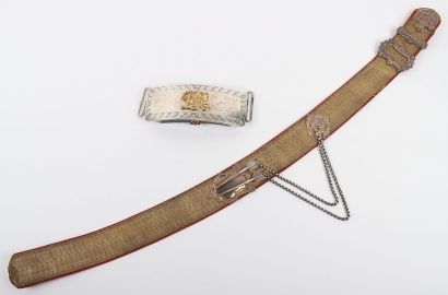 Derbyshire Yeomanry Officers Full Dress Pouch Belt.