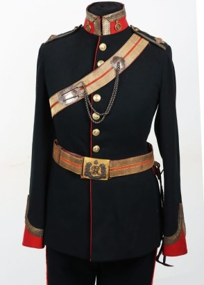 Essex Yeomanry Officers Full Dress Tunic, Pouch & Waist Belts.