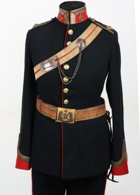 Essex Yeomanry Officers Full Dress Tunic, Pouch & Waist Belts.