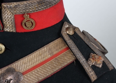 Essex Yeomanry Officers Full Dress Tunic, Pouch & Waist Belts. - 3