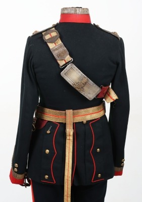 Essex Yeomanry Officers Full Dress Tunic, Pouch & Waist Belts. - 5