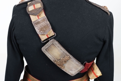 Essex Yeomanry Officers Full Dress Tunic, Pouch & Waist Belts. - 6
