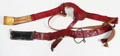Essex Yeomanry Officers Full Dress Tunic, Pouch & Waist Belts. - 7