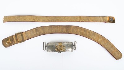 Shropshire Yeomanry Officers Full Dress Pouch Belt, Pouch and Waist Belt. - 2