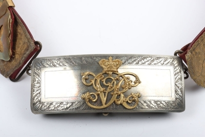 Shropshire Yeomanry Officers Full Dress Pouch Belt, Pouch and Waist Belt. - 4