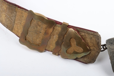 Shropshire Yeomanry Officers Full Dress Pouch Belt, Pouch and Waist Belt. - 5