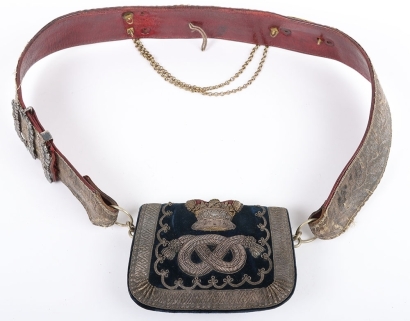 Staffordshire Yeomanry Officers Full Dress Pouch Belt & Pouch.