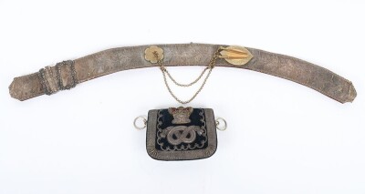 Staffordshire Yeomanry Officers Full Dress Pouch Belt & Pouch. - 2