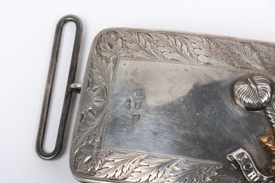 Prince of Wales Own Yeomanry Officers Full Dress Silver Pouch. - 3