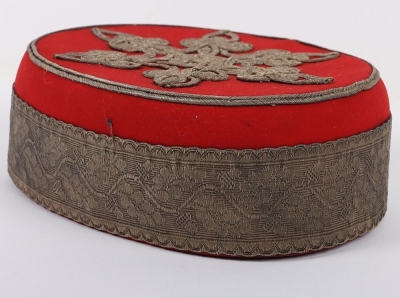 Yeomanry Cavalry Officers Scarlet Pill Box. - 2