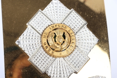 Royal Scots Officers Shoulder Belt Plate. - 4