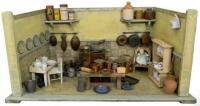 Painted wooden Kitchen room set, German circa 1900,
