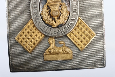 Cameron Highlanders Officers Full Dress shoulder belt plate. - 3