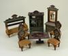 Set of dolls house Art Nouveau style furniture, German 1890s,