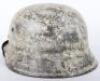 Waffen-SS Single Decal Winter Camouflaged Steel Combat Helmet - 3