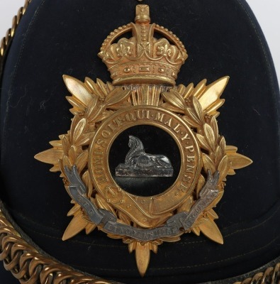 Territorial Battalion Lincolnshire Regiment Officers Home Service Helmet - 2
