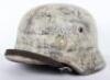 Waffen-SS Single Decal Winter Camouflaged Steel Combat Helmet - 10