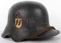 Allgemeine-SS Double Decal M-18 Ear Cut Out Steel Helmet